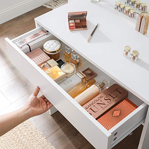 VASAGLE Toeletta spiegeltafel met lade, XXL, voor slaapkamer, minimalistische stijl, wit - Image 6