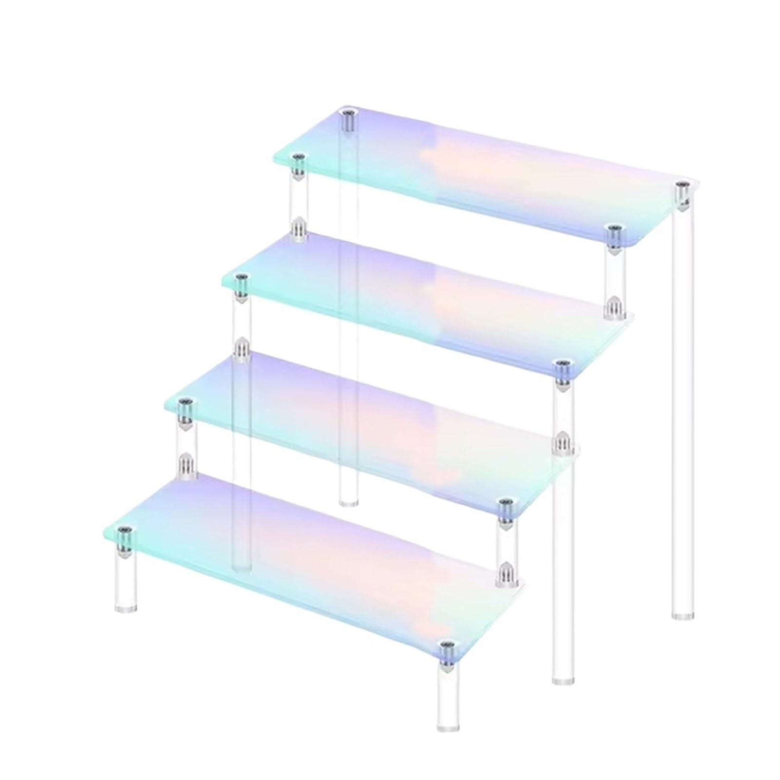 QuxetlRyz Perfume Organiser Display Risers 1-5 Tier Iridescent Display Risers Stand Shelf for Figures Collectibles Cupcakes Perfumes Jewel Decorating & Organizing(20cm 4 layers)