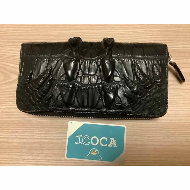①本物のクロコの 財布 Amazon.co.jp: 本物 クロコダイル クロコ 鰐 手 爪 長財布 j84