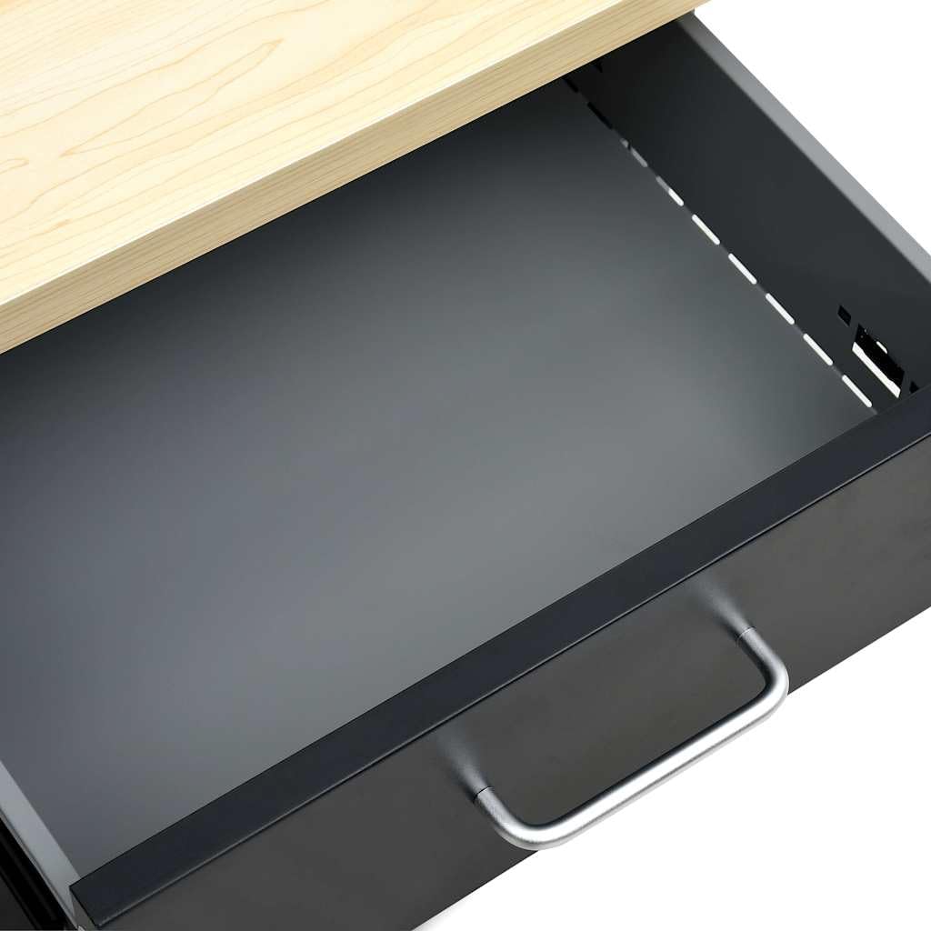 Banco de trabajo con 6 cajones, mesa de trabajo de acero, 160 x 60