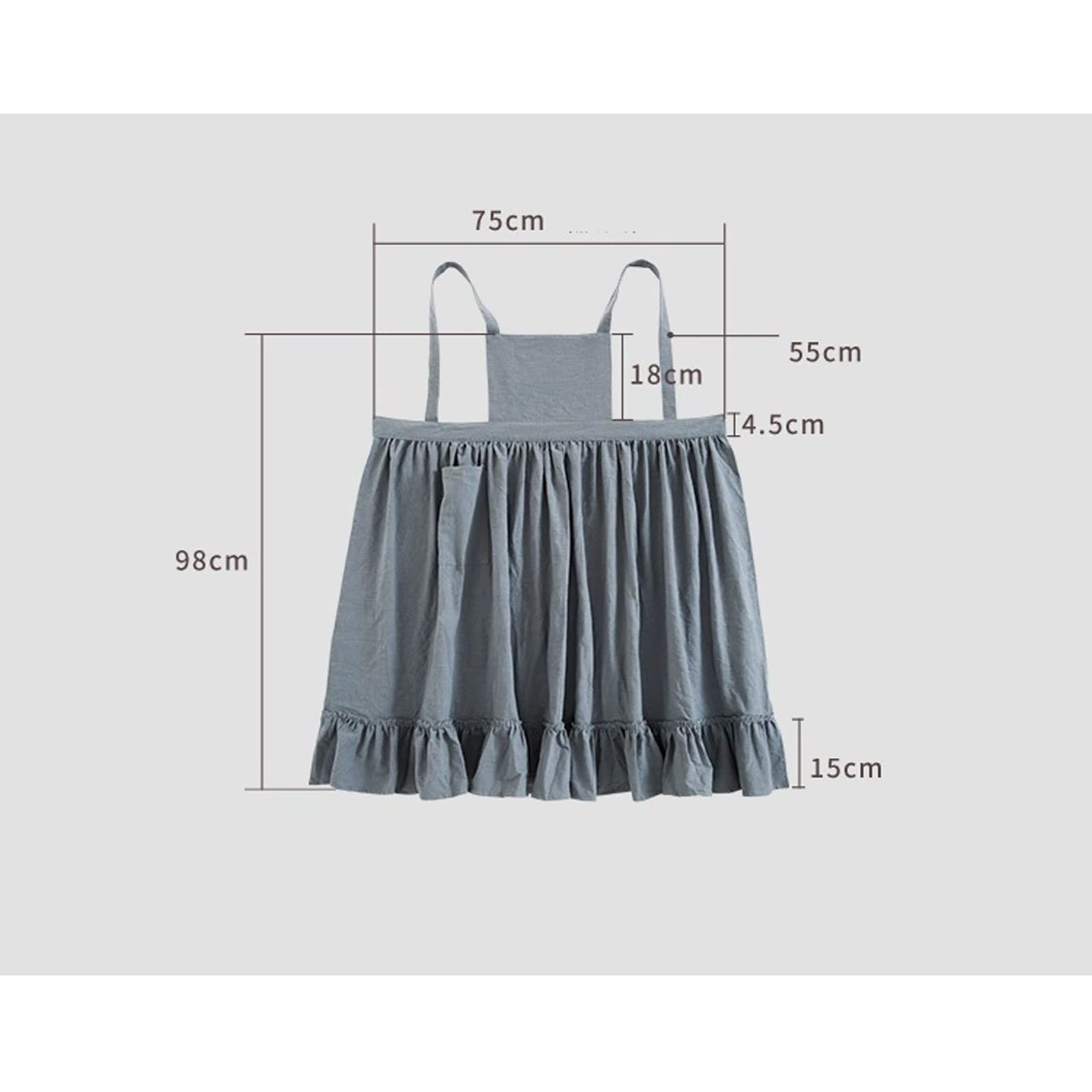 Delantal Retro Medieval de algodón y Lino para Mujer, Ideal para Cocina, Vestido, floristería, peluquería, jardín (Verde)