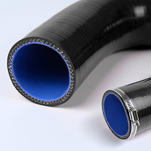 G-Plus Silicone Radiator Coolant Hose Kit Clamps Compatible With 2002 2003 2004 2005 2006 2007 Subaru Impreza Wrx/Sti Gda/Gdb Ej207,Black #TOP3