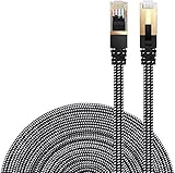 Cat 8 Ethernet Cable, DanYee Nylon Braided 3ft CAT8 High Speed Professional Gold Plated Plug STP Wir