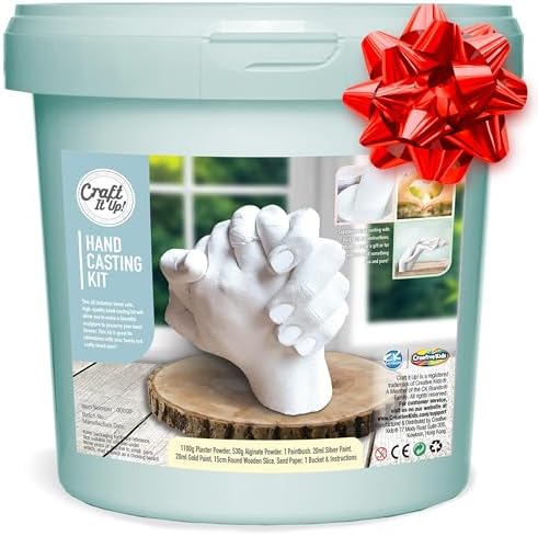 Home 22 Hand Casting Kit By Craft It Up! – DIY Plaster Statue Molding Kit – Hand Holding Craft for Couples Activity Set – Unique Baby Shower, Anniversary, Wedding Gift – Baby Hand And Feet Mold Keepsake