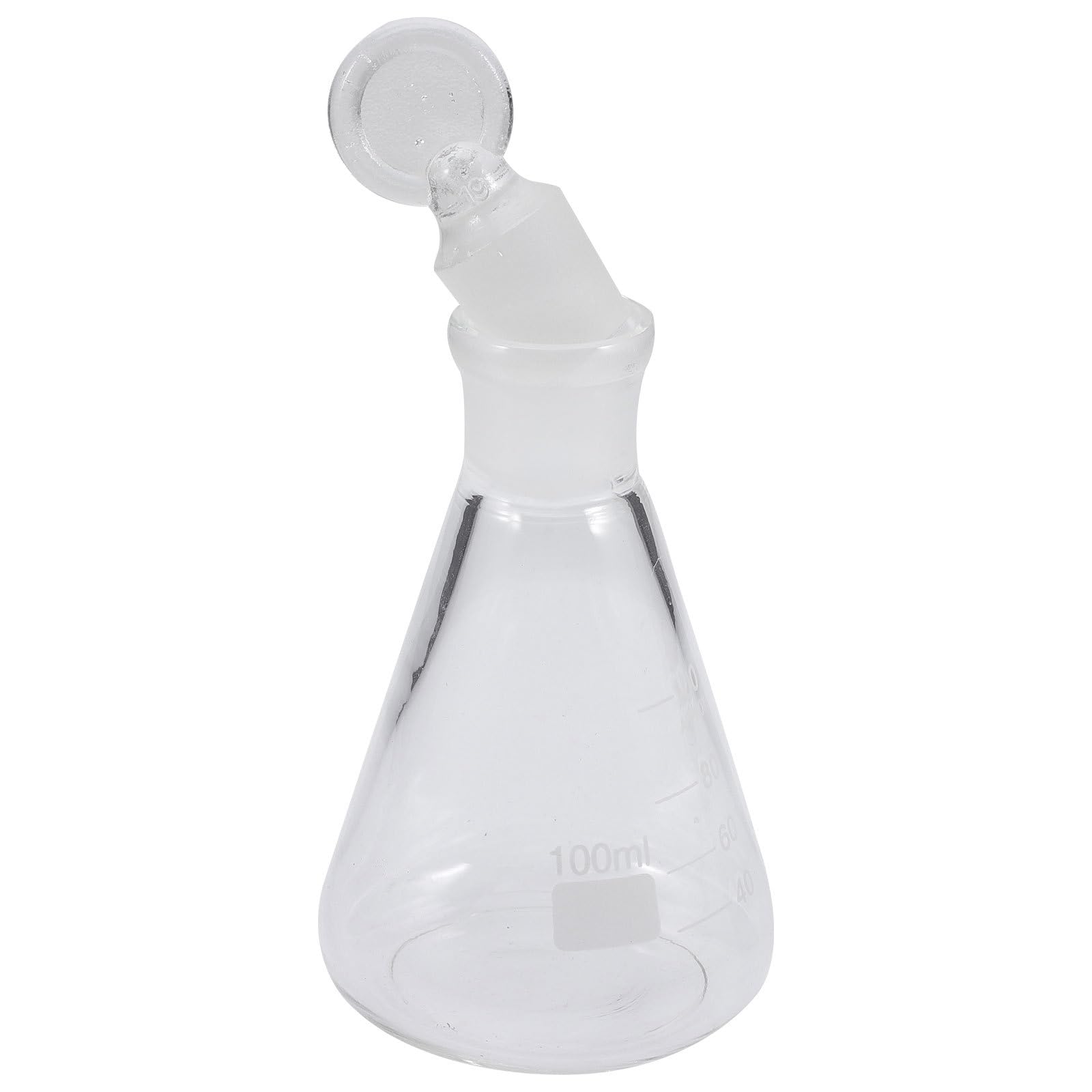 Flacon Conique en Verre 100 Ml Bouchon Solide Flacon Erlenmeyer Chimique pour Expérience de Laboratoire Matériel Scientifique Résistant à la Chaleur Chocs Usage Chimie et