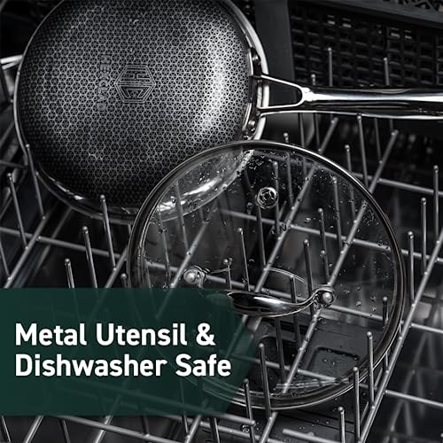 Hexclad 12 Inch Hybrid Stainless Steel Griddle Non-Stick Fry Pan With Stay Cool Handle, Dishwasher And Oven Safe, Works With Induction, Ceramic, Electric, And Gas Cooktops #TOP4