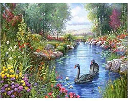 Kit d'art diamant 5D cygne idéal pour décorer le salon ou s'offrir un atelier créatif