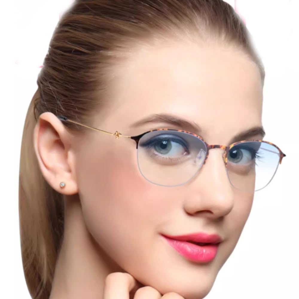 NILZA Femenino Moda Gafas De Lectura Media Montura Gafas Luz Azul Progresivo Multifocal Gafas De Presbicia Progresivas Gafas Presbicia 2.5 (Color : Tortoiseshell, Size : +1.25)