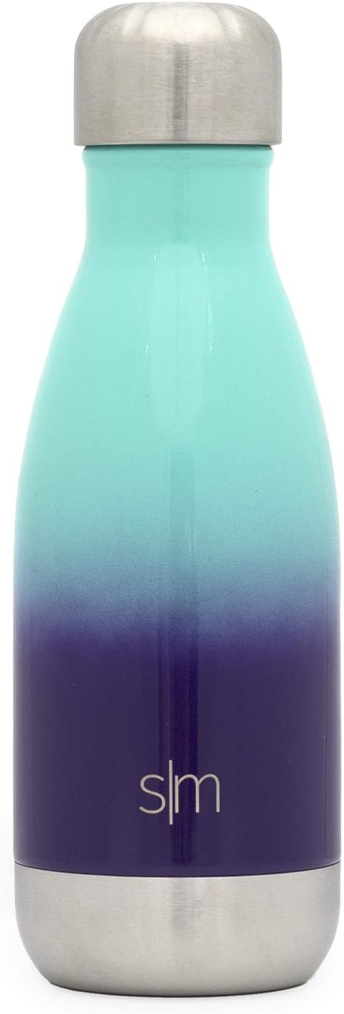 Simple Modern 9 Ounce Wave Water Bottle - Vacuum Insulated Stainless Steel Flask - Double Wall - Leakproof Kids Ombre: Tropical Seas