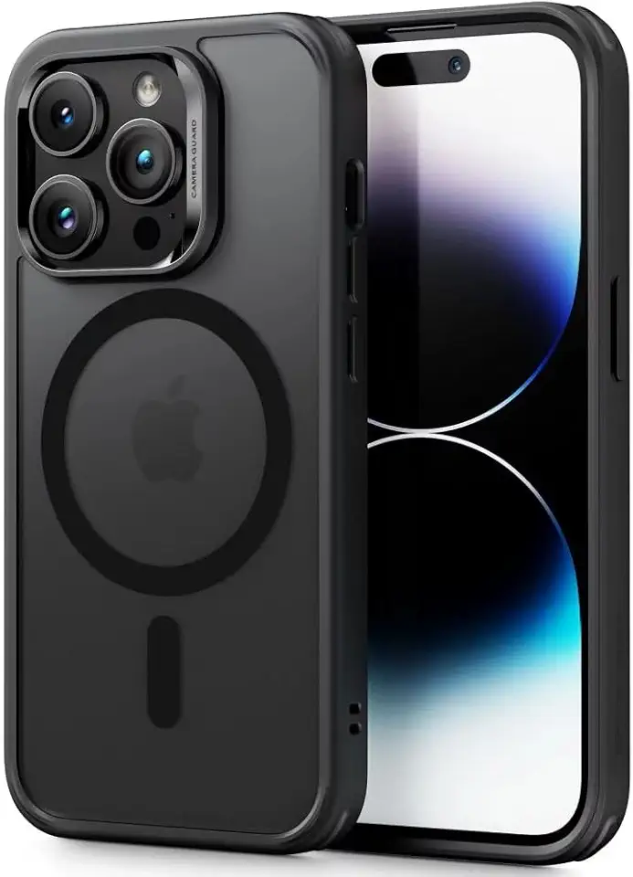 ESR para iPhone 14 Pro capa, compatível com MagSafe, proteção de nível militar, resistente ao amarelecimento, parte traseira resistente a arranhões, Preto fosco