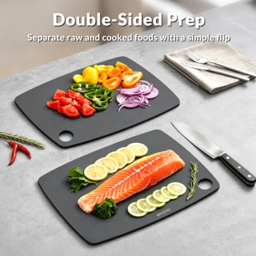 Miniatura 7 de Bestcook Tabla De Cortar De Fibra De Madera, Juego De 2, Apta Para Lavavajillas, Antiporosa De Alta Aensidad, Sin Bpa, Apta Para Cuchillos, Ideal Para Cortar Carne, Verduras, Quesos Y Pan