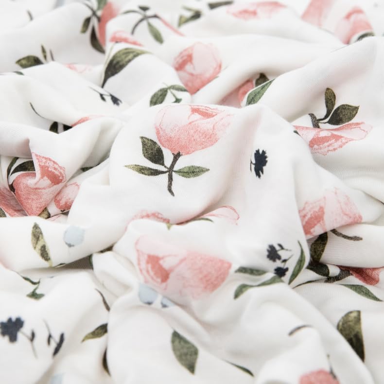 Image of Little Unicorn Stretch Knit Swaddle Blanket | Single | Super Soft | Swaddling, Burping, Nursing | Newborns and Infants | Large 47 inch x 47 inch | Machine Washable | Watercolor Rose