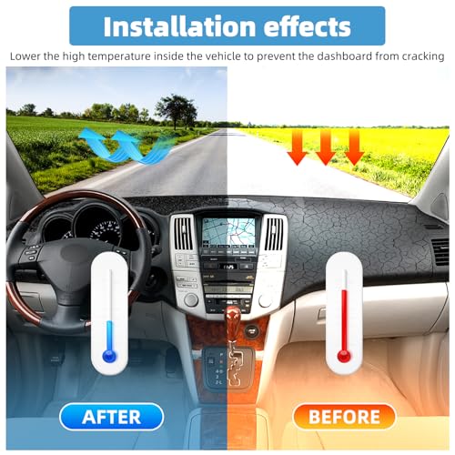 Image of Dash Cover Mat for Lexus RX330 2004-2006 & RX350 2007-2009 & RX400h 2006-2008 Non-Slip Dashboard Cover Mat Sunshade UV Rays Protector Interior Accessories