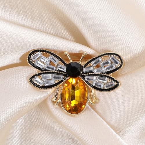 Image of Piriuuo Bee Brooch, Retro Rhinestone Brooch Pin, Yellow, Bee Brooch, Women Girls