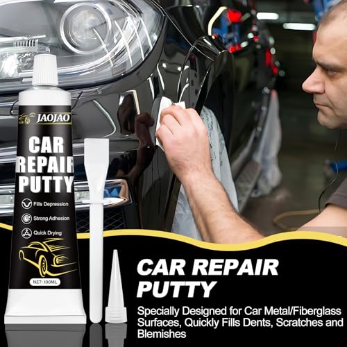 Body Filler for Car, Car Body Filler Repair Kit Quick-Drying Highly Efficient Repair Strong Adhesion for Removal Cars Paint Scratch Blemishes and Depression White 100ml