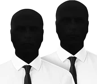 2 Stück Vollgesichtsmaske Schwarz - Spandex Gesichtslose Maske Für Halloween