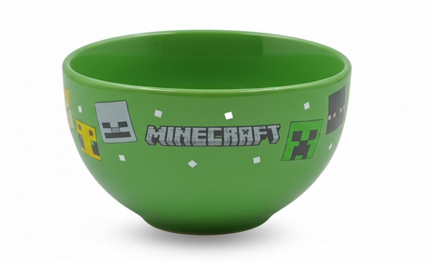 HOX Minecraft Green Ceramic Soup & Cereal Bowl | Deep Bowls for Breakfast | Bowls for Oatmeal, Ice Cream, Noodles & Salad Gift for Minecraft Fan & Collector | Officially Licensed Merchandise
