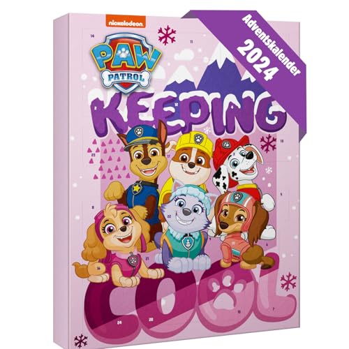 PAW PATROL Adventskalender 2024 Beauty Weihnachtskalender 'PAWsome holidays' - Adventskalender Kinder Beauty mit vielen Accessoires und Pflegeartikeln, tolle Geschenkidee für Fans
