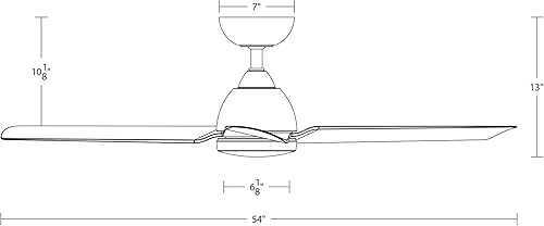 Miniatura 9 de WAC Smart Fans Mocha - Ventilador de techo de 3 aspas para interiores y exteriores, 54 pulgadas, color blanco mate con control remoto, funciona con
