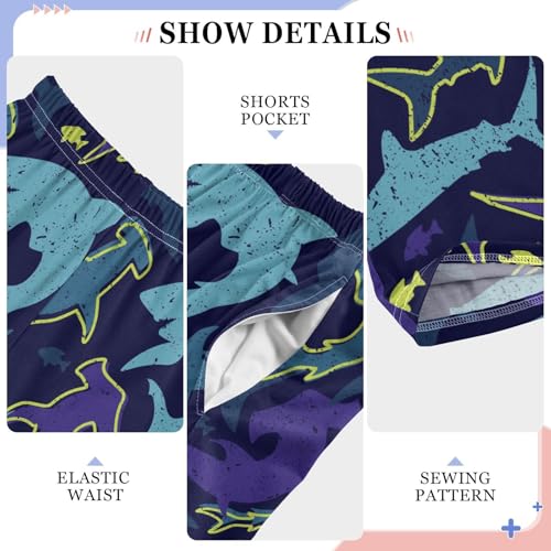 Shark Underwater Silhouette Boys Pants for Kids Jogger Pants with Pockets S-XL4