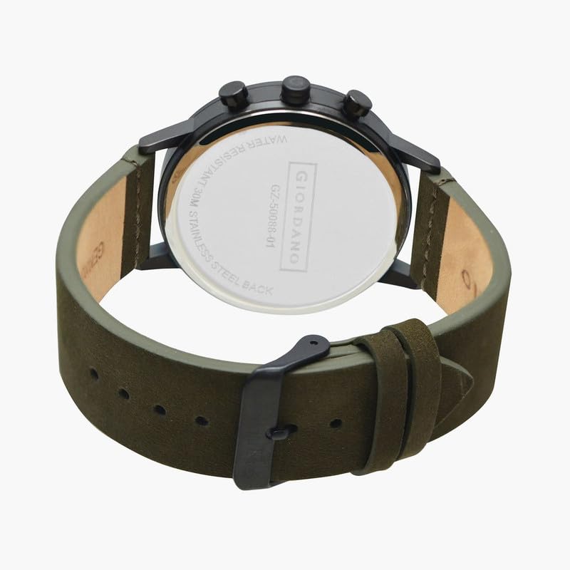 Image of Giordano Analog Sporty Multi-Functional Watch for Men with Round Shape dial and Leather Strap