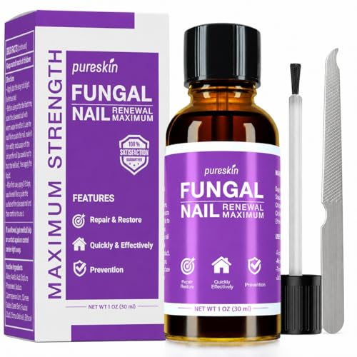 Toenail Fungus Treatment Extra Strength Kit, Fungal Nail Renewal Kit for Toenails Fingernails, Day&Nighttime Nail File & Nail Repair Liquid with 25% Undecylenic Acid For Thick or Discolored Nails -1Oz