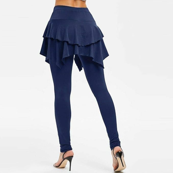 SZBEJMYA 2-in-1 Tiered Ruffle Skirted 