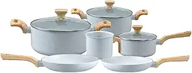 Mimo Style, Conjunto de Panelas Antiaderente com Tampa e Cabo Soft touch Pratic Cook 6 Peças - Grafite