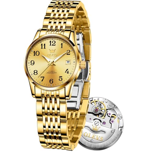 Image of OLEVS Watch Women Silver Watch for Women Luxury Diamond Womens Watches for Small Wrist Stainless Steel Waterproof Analog Quartz Date Elegant Reloj para Mujer