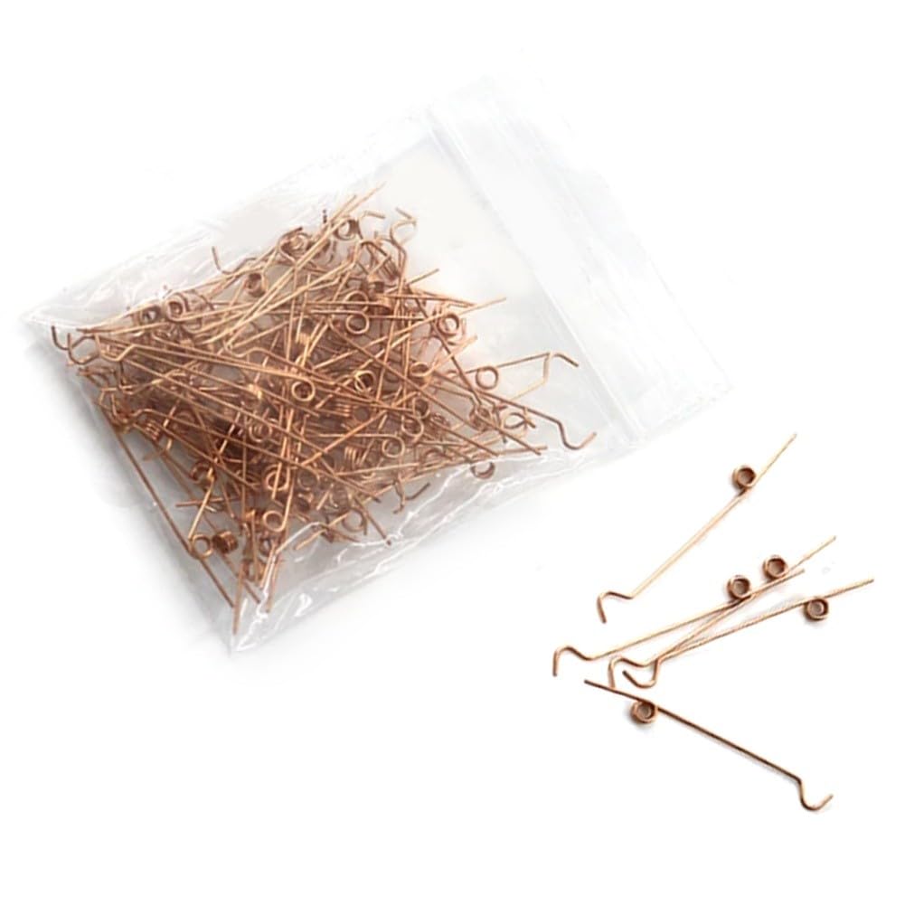 Lot de 90 ressorts de marteau en fil de cuivre pour pièces de rechange pour piano droit, doré, environ 25 x 6 mm
