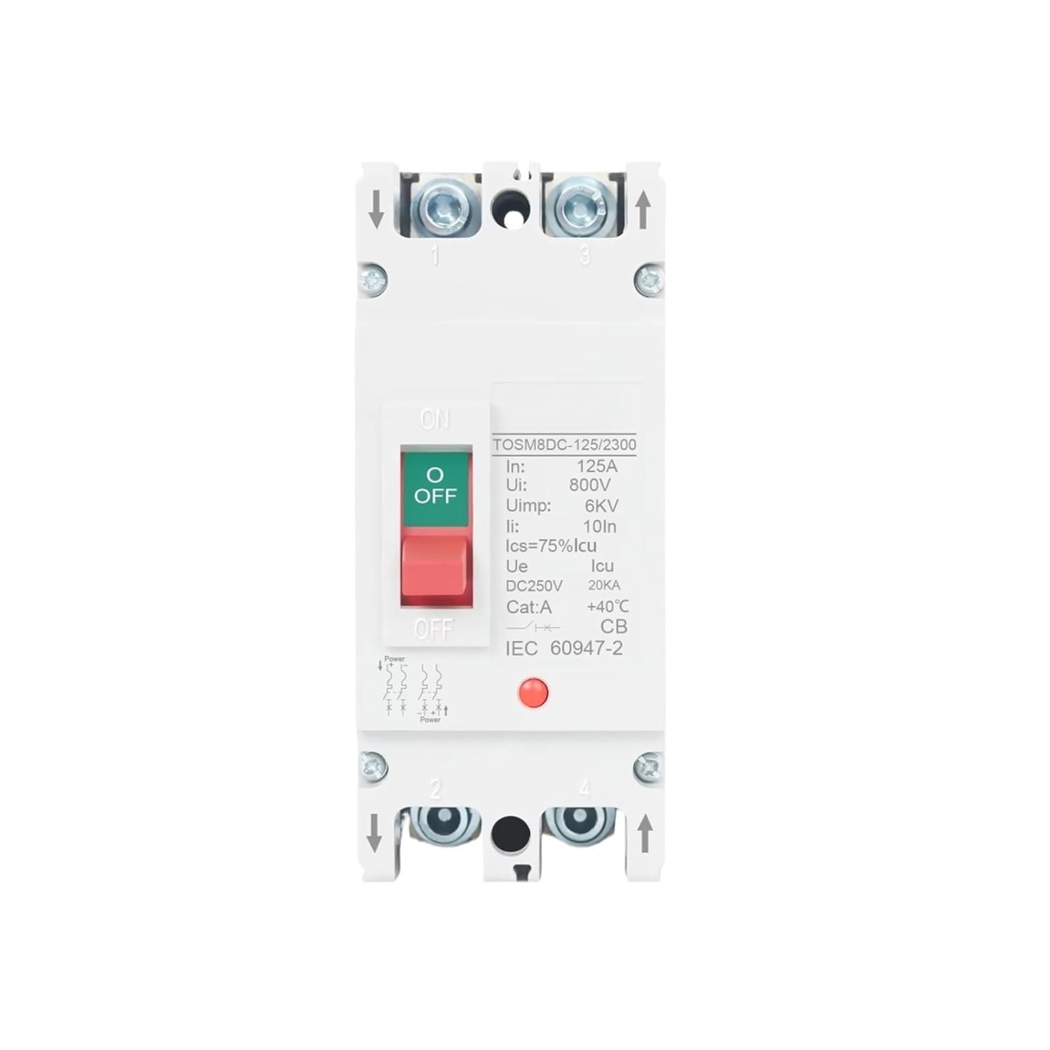100A 2Pole MCCB Moulded Case Circuit Breaker