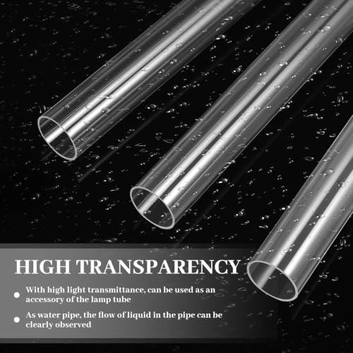 Image of Taiyin 24 Pcs Acrylic Tube Rigid Pipe Wall Thickness Round Cylinder Clear Pipe Plastic Hard DIY Acrylic Tube for Advertising Lighting (1 Inch)