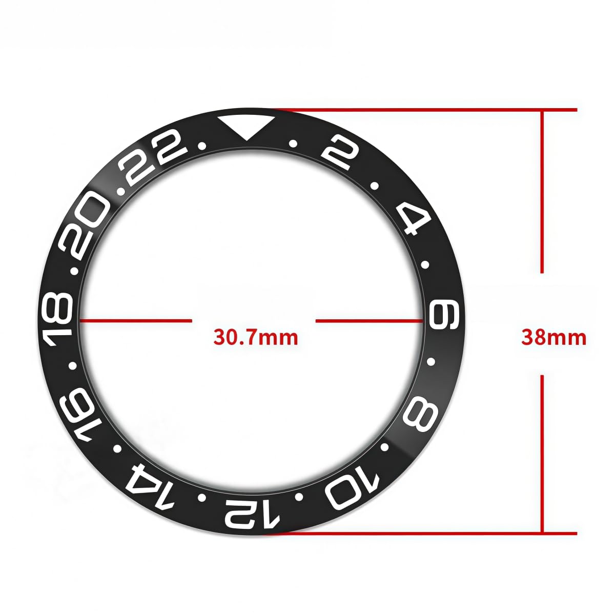 Inserto Bicolore Lunetta Ceramica, Anello Ricambio 38mm Modifica Orologio per Rolex GMT-Master II