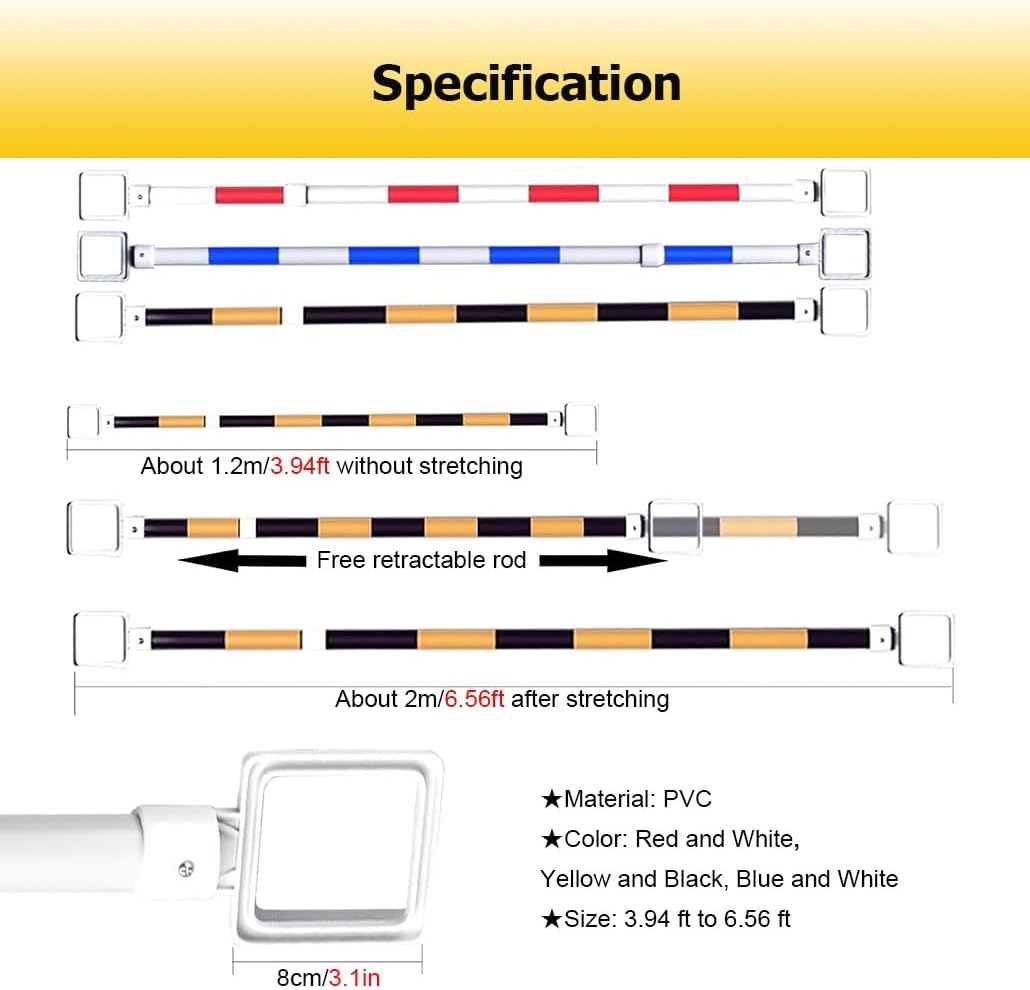 Extendable Reflective Traffic Safety Cones, 4-6.6 Ft Lightweight Barricades, Red & White Set of 6, Perfect for Parking Lots, Road Safety, Events & Construction