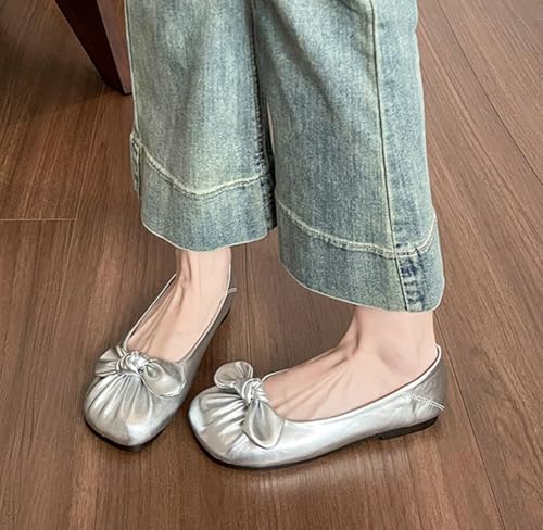 Women's Flats Dressy Casual Flats for Women Cute Bowknot Round Toe Comfortable Slip-On Dress Shoes Mary Jane Ballet Flats Walking Flat Shoes3