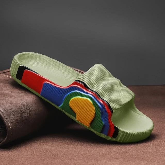 Akazkickz Com EVA Slides, Unisex, Beige/White/Black/Green/Orange, Customized Color Pattern, Casual/Party, Slip-On, Lightweight, Quick-Dry3