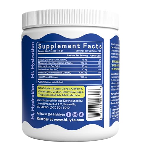 Image of Hi-Lyte Keto K1000 Unflavored Electrolyte Powder | Hydration Supplement Drink Mix | Boost Energy & Beat Leg Cramps | No Sugar, Stevia, Maltodextrin | 120 Servings