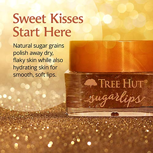 tree hut sugarlips sugar lip scrub brown sugar 034oz jar shea butter and raw sugar scrub ultra-hydrating lip exfoliator lip care
