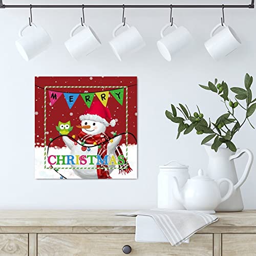 Panneau de Noël bois oiseau vert décoration maison chaleureuse
