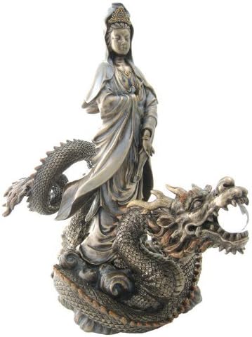 Guan Yin Kuan on Dragon Figurine Statue Figure Guanyin by francescaskitchen
