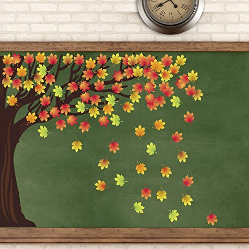Tableau d'affichage arbre de classe et 128 feuilles d'automne en bois - 4