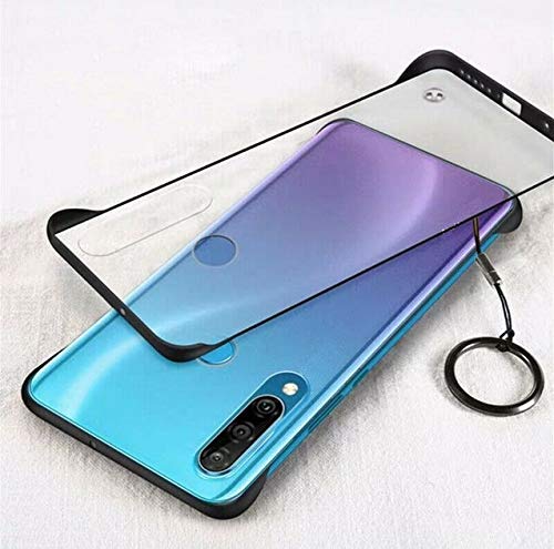 Image of MOBITUSSION Ultra Thin Shockproof Frameless Matte Transparent with Fingre Holding Ring Buckle Back Cover Case Compatible for Samsung Galaxy M30