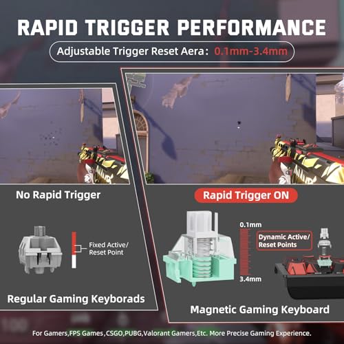 Image of ATTACK SHARK X68 PRO HE Wireless Rapid Trigger Gaming Keyboard with Adjustable Actuation,8K Polling Rate,Hall Effect Magnetic Switch,Hot-Swap,RGB Backlit,BT /2.4GHz /Wired,for FPS Games-Black&Red