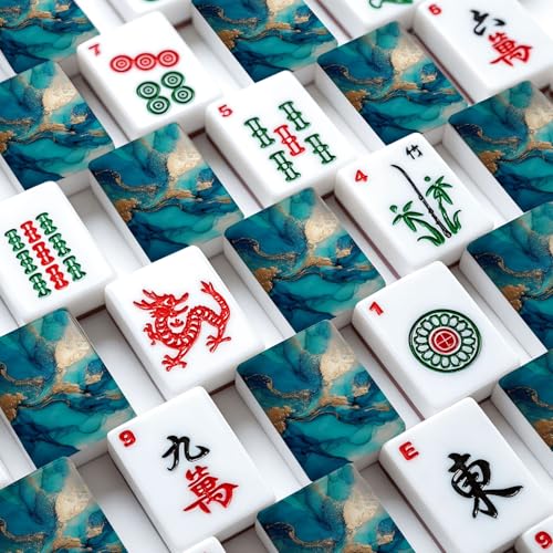 Juego de Mahjong Americano con 166 fichas y bolsa miniatura 4