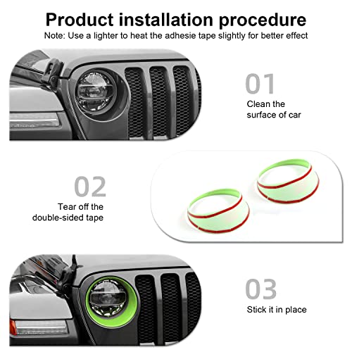 Image of CheroCar for JL Mesh Grille Grill Insert & Headlight Turn Light Cover Trim Exterior Accessories for Jeep Wrangler JL JLU 2018-2026 & Gladiator JT 2020-2026