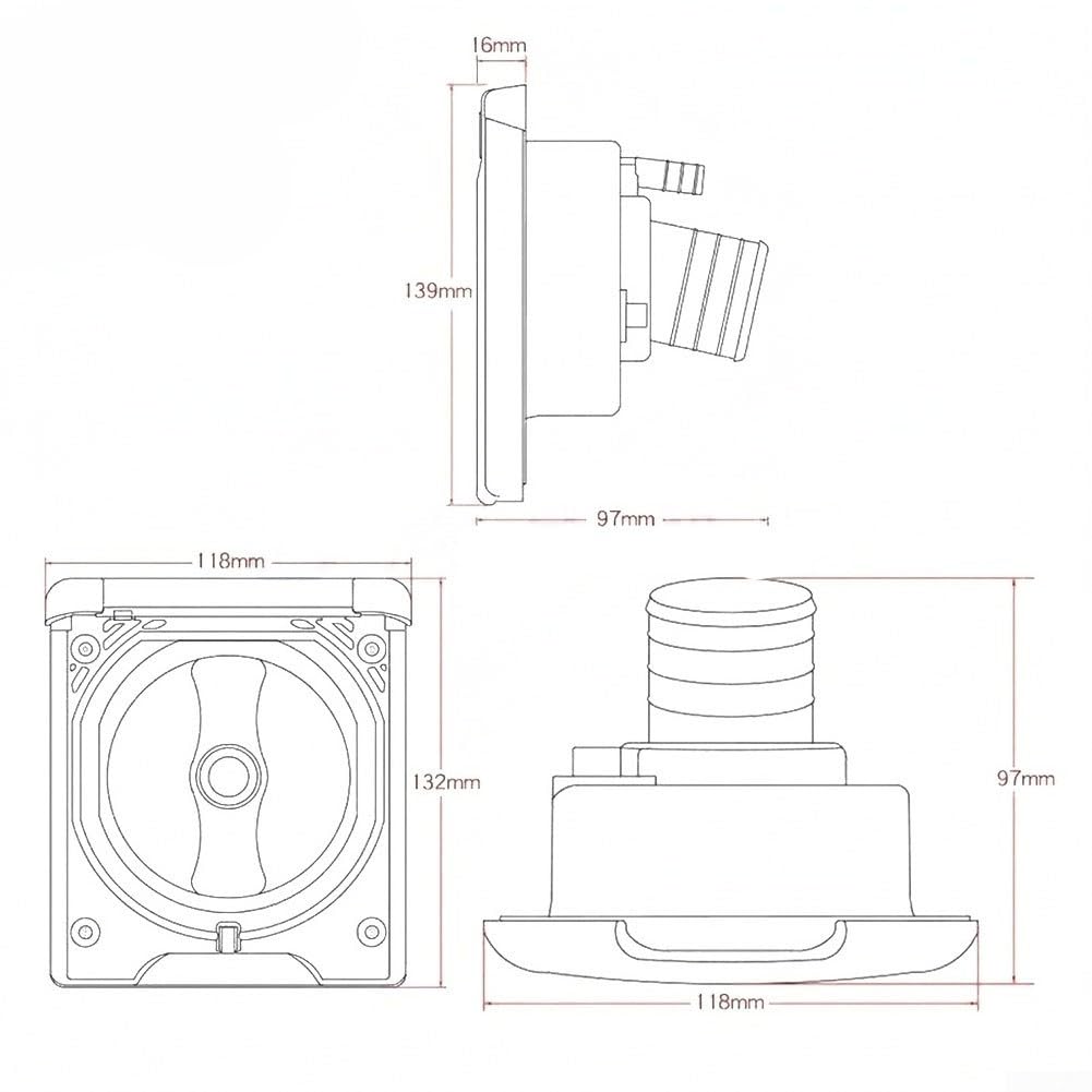 Entrada Agua RV Termoplástico 96mm con Cerradura(Complete set)