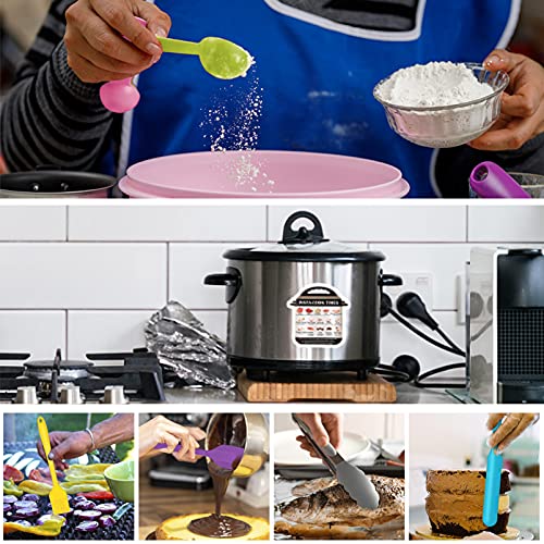 Teamfar Cooking Utensil Set, 28 Pcs Silicone Kitchen Utensil Set With Stainless Steel Handle, Spatula/Spoon/Whisk/Holder, Non-Toxic & Non-Stick, Heat-Resistant & Dishwasher Safe, Multi-Color #TOP4