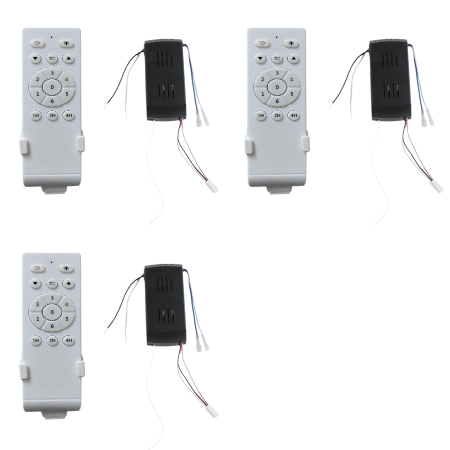 Hndhbfgrt 3X Universal Ceiling Fan Remote Control Kit Low Voltage 30w Dc Fan Light Driver Controller 6-Speed & Timing Remote