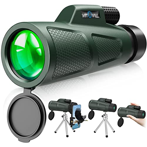 Télescope monoculaire 12x55 HD étanche avec trépied et support smartphone pour observation nature