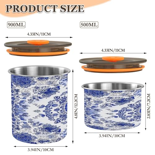 ATTX Envase Café Acero Inoxidable 500ml Azul y Blanco miniatura 2